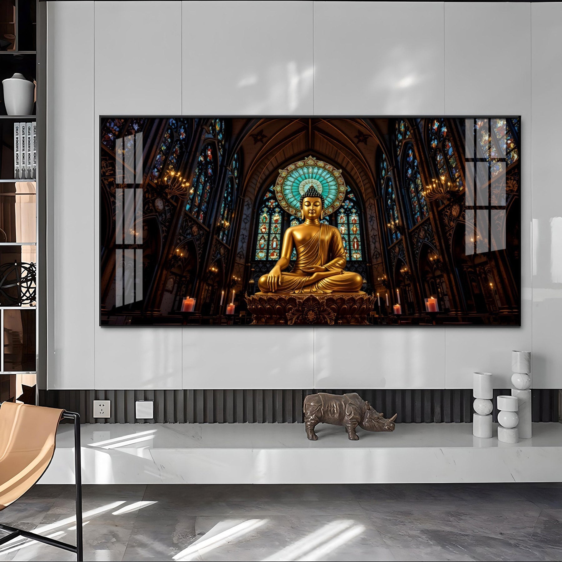 Radiant Peace Buddha Premium Acrylic Horizontal Wall Art