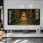 Buddha's Cosmic Refuge Premium Acrylic Horizontal Wall Art