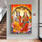 Laxmi Narayan Premium Acrylic Vertical Wall Art