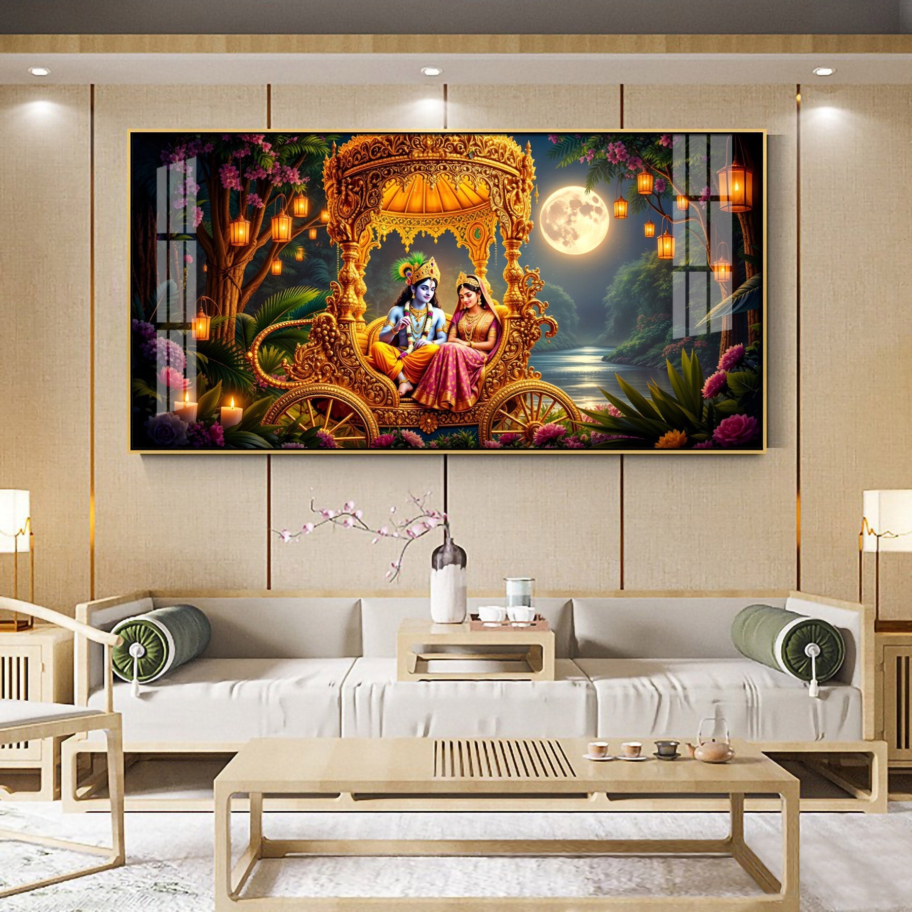 Krishna Radha Serenity Premium Acrylic Horizontal Wall Art