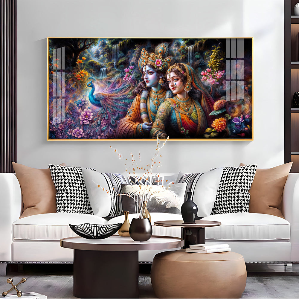 Radha & Krishna Masterpiece Premium Acrylic Horizontal Wall Art