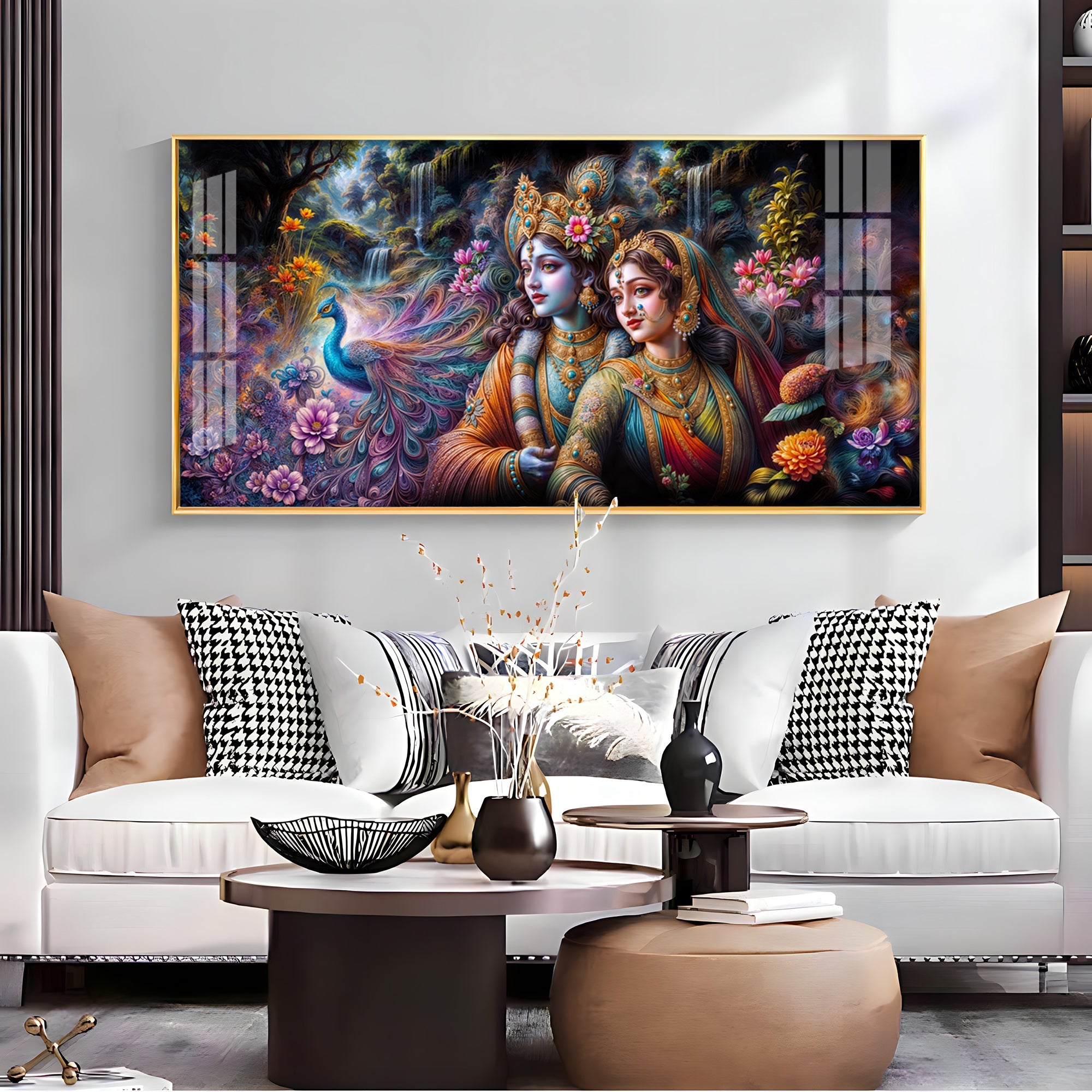 Radha & Krishna Masterpiece Premium Acrylic Horizontal Wall Art