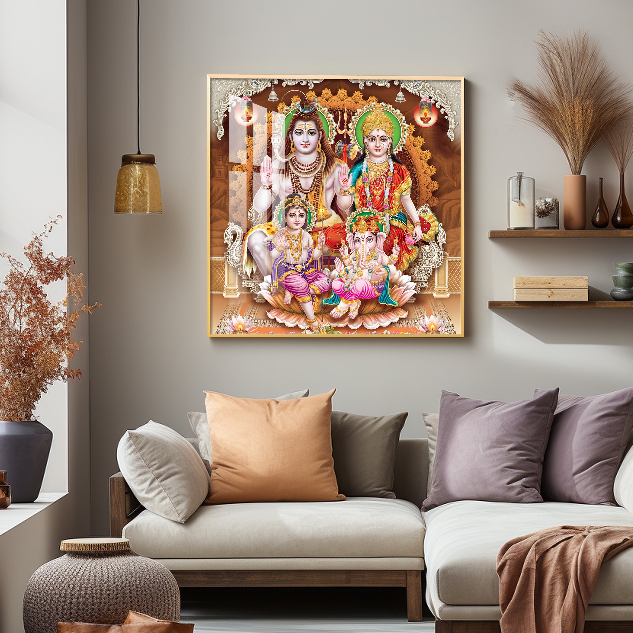 Shiv Parivar Premium Acrylic Square Wall Art