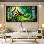 Forest of Radha Krishna Eternal Love Premium Acrylic Horizontal Wall Art