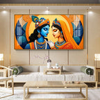 Abstract Radha Krishna Art Premium Acrylic Horizontal Wall Art
