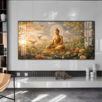 Buddha In Nature Stillness Premium Acrylic Horizontal Wall Art
