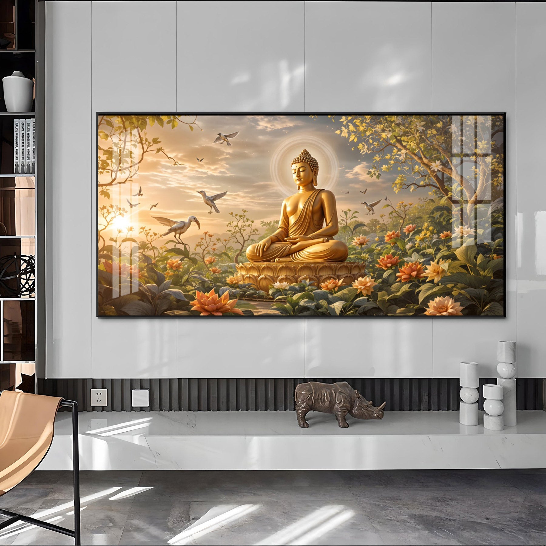 Buddha In Nature Stillness Premium Acrylic Horizontal Wall Art