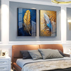 Feathered Elegance Premium Acrylic Vertical Wall Art (Set Of 2)