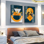 Geometric Splendor Premium Acrylic Vertical Wall Art (Set Of 2)
