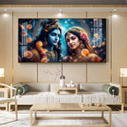 Beautiful Radha With Krishna Premium Acrylic Horizontal Wall Art