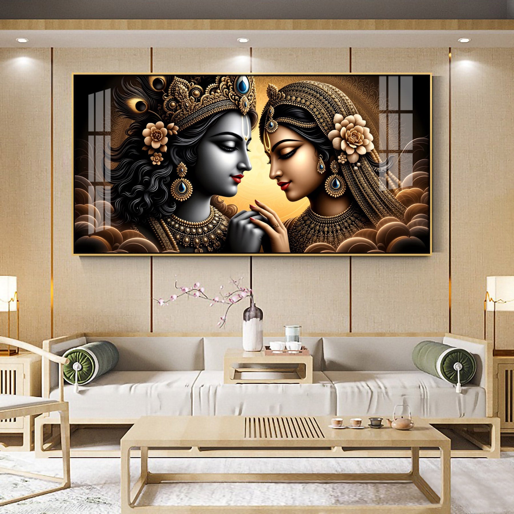 Krishna And The Divine Feminine Premium Acrylic Horizontal Wall Art