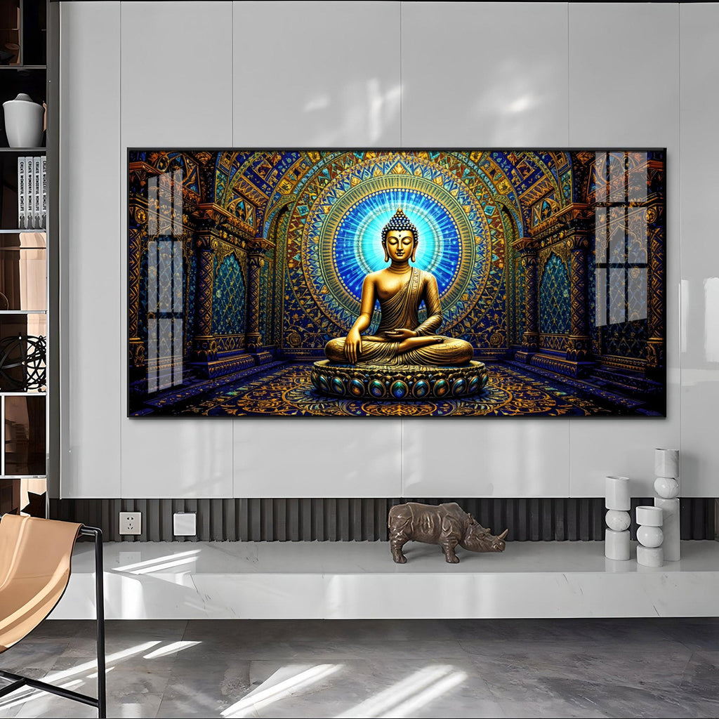 Harmony Buddha Mural Premium Acrylic Horizontal Wall Art