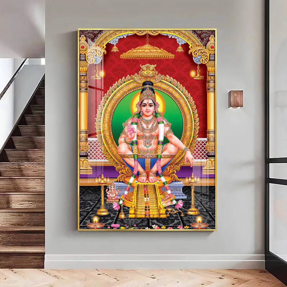 Lord Ayyappa Premium Acrylic Vertical Wall Art