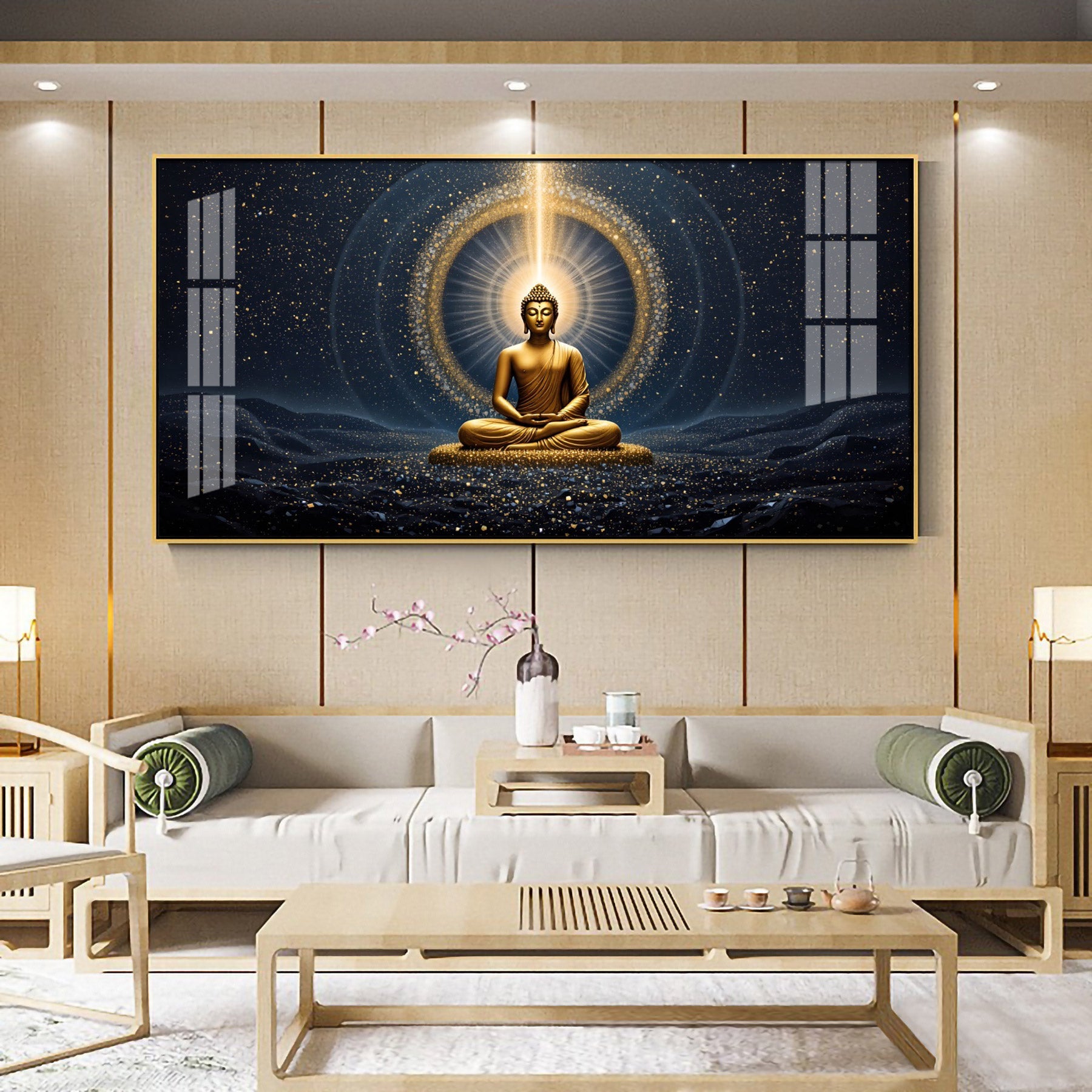 Radiant Buddha Reflection Premium Acrylic Horizontal Wall Art