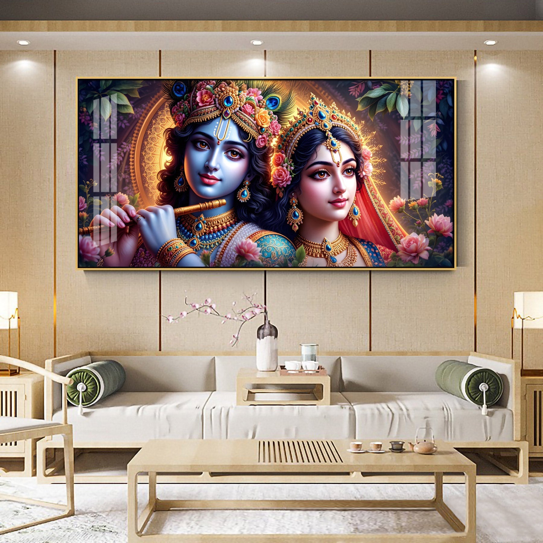 Krishna’s Flute, Radha’s Grace Premium Acrylic Horizontal Wall Art