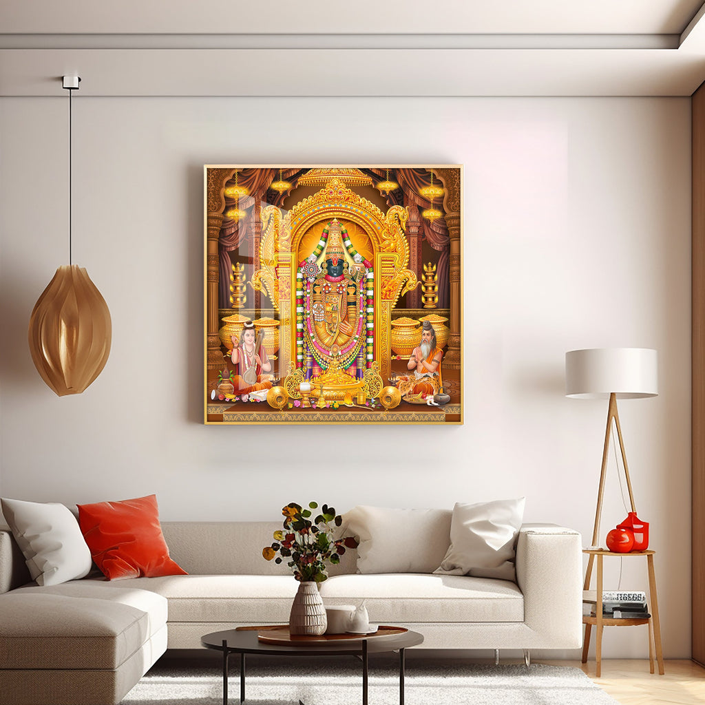 Venkateswara Maharaj Premium Acrylic Square Wall Art