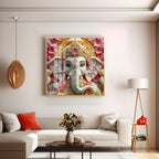 Devotional Lord Ganesh Premium Acrylic Square Wall Art