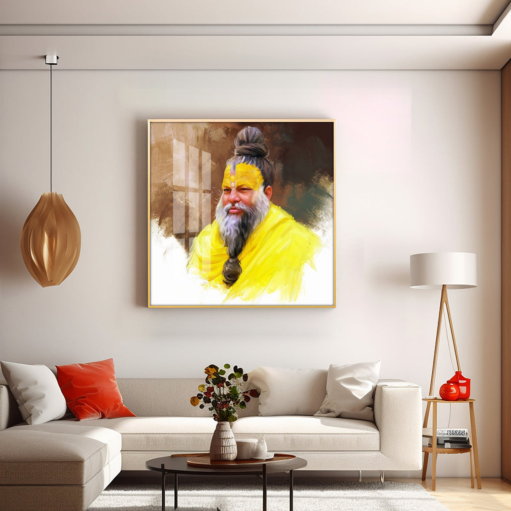 Premanand Ji Maharaj Premium Acrylic Square Wall Art