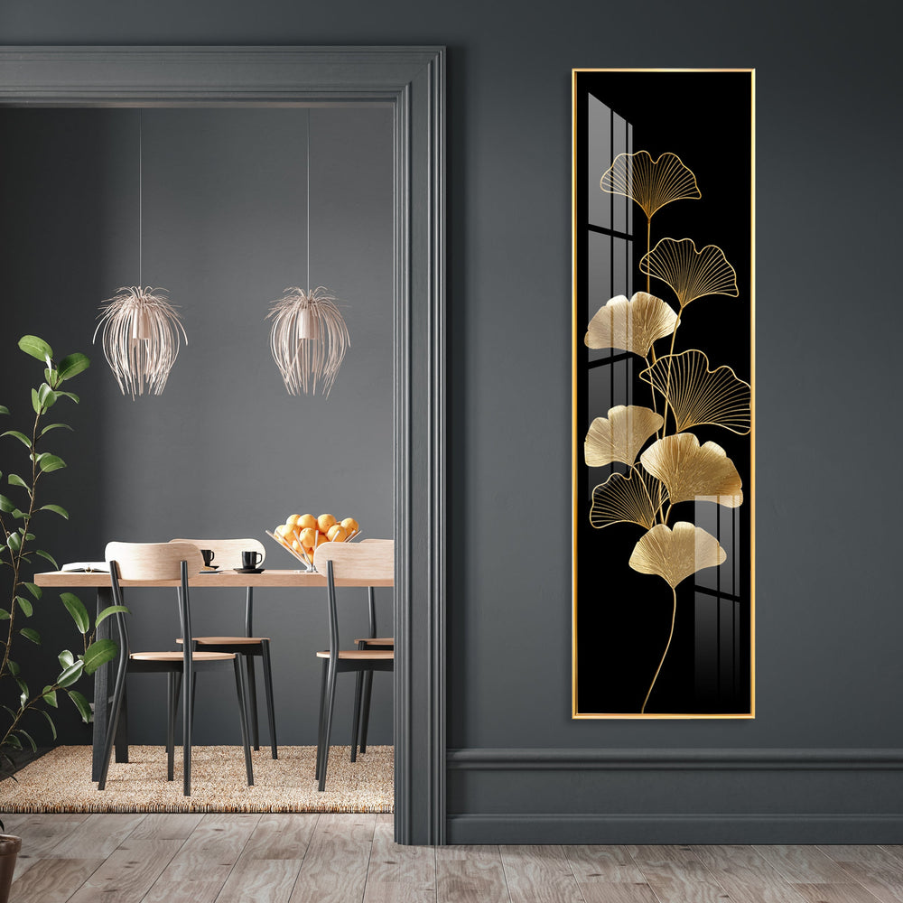 Ginkgo Leaf Design Premium Acrylic Vertical Wall Art