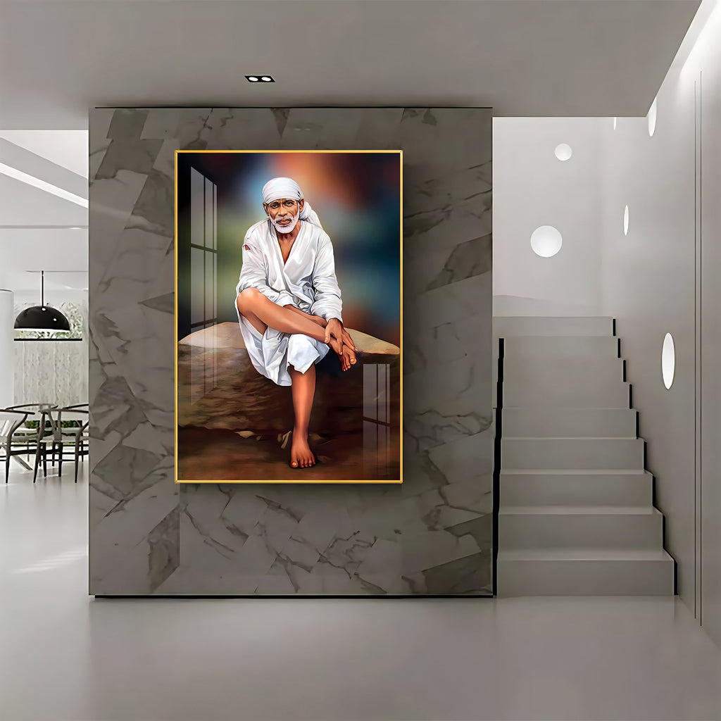 Shirdi Sai Premium Acrylic Vertical Wall Art