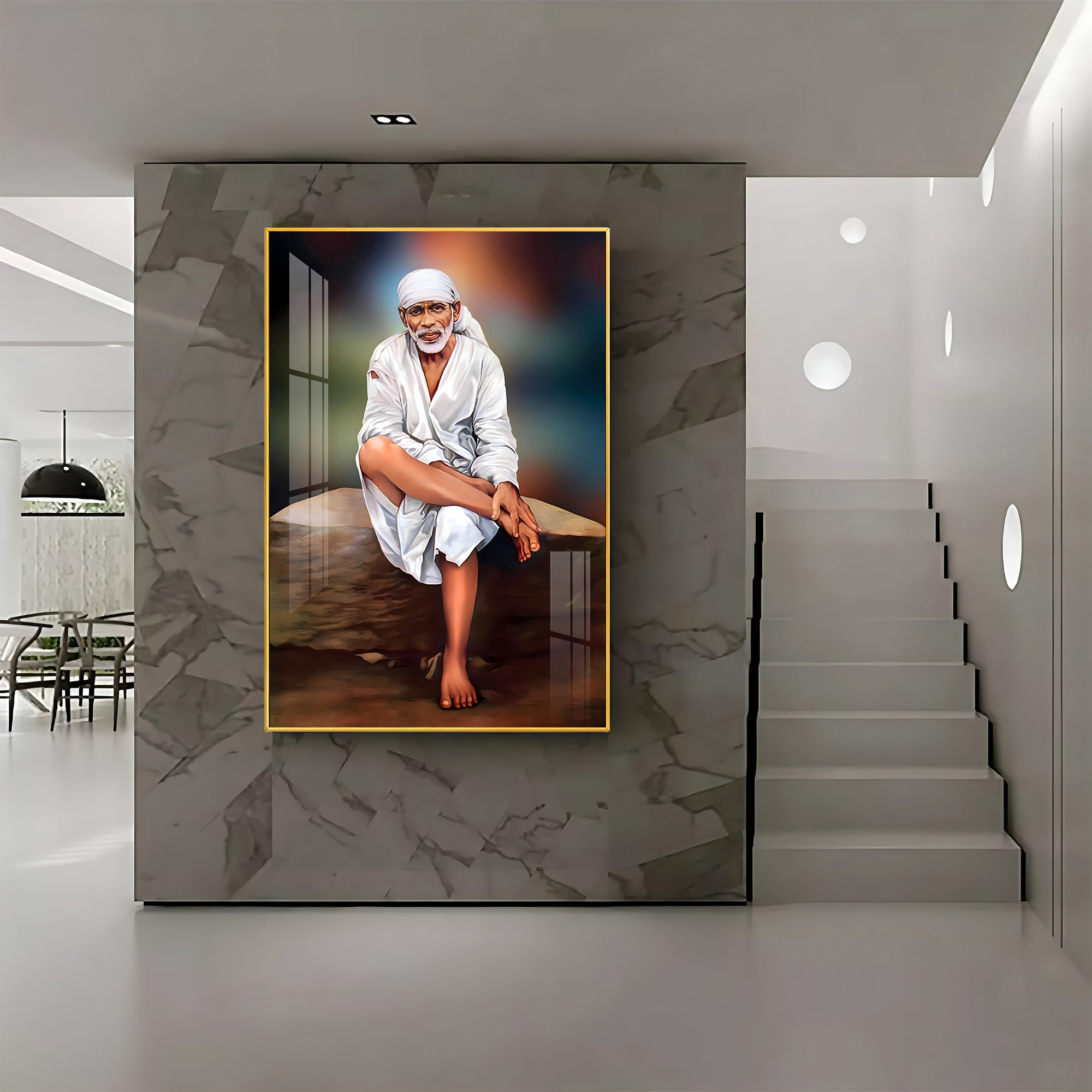 Shirdi Sai Premium Acrylic Vertical Wall Art