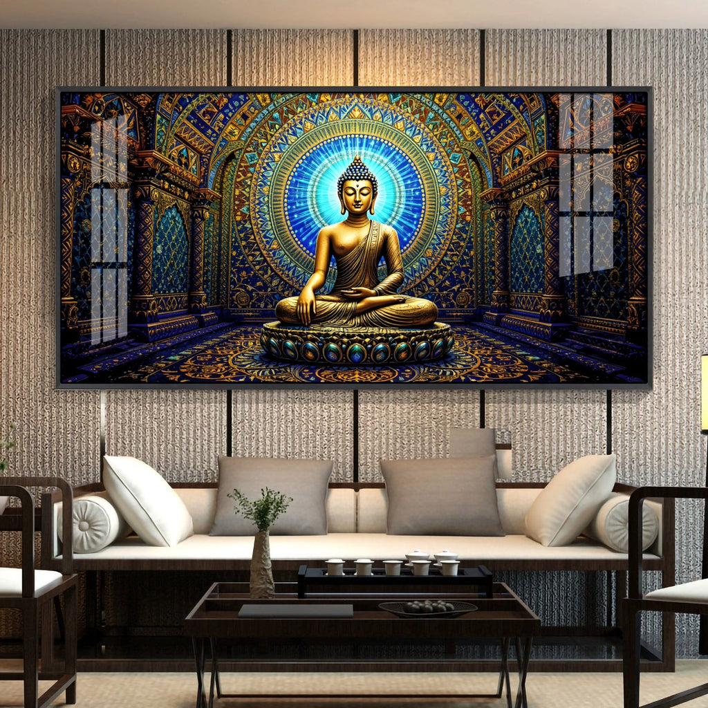 Harmony Buddha Mural Premium Acrylic Horizontal Wall Art