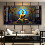 Harmony Buddha Mural Premium Acrylic Horizontal Wall Art