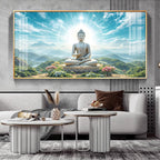 Serene Sunlit Buddha Premium Acrylic Horizontal Wall Art