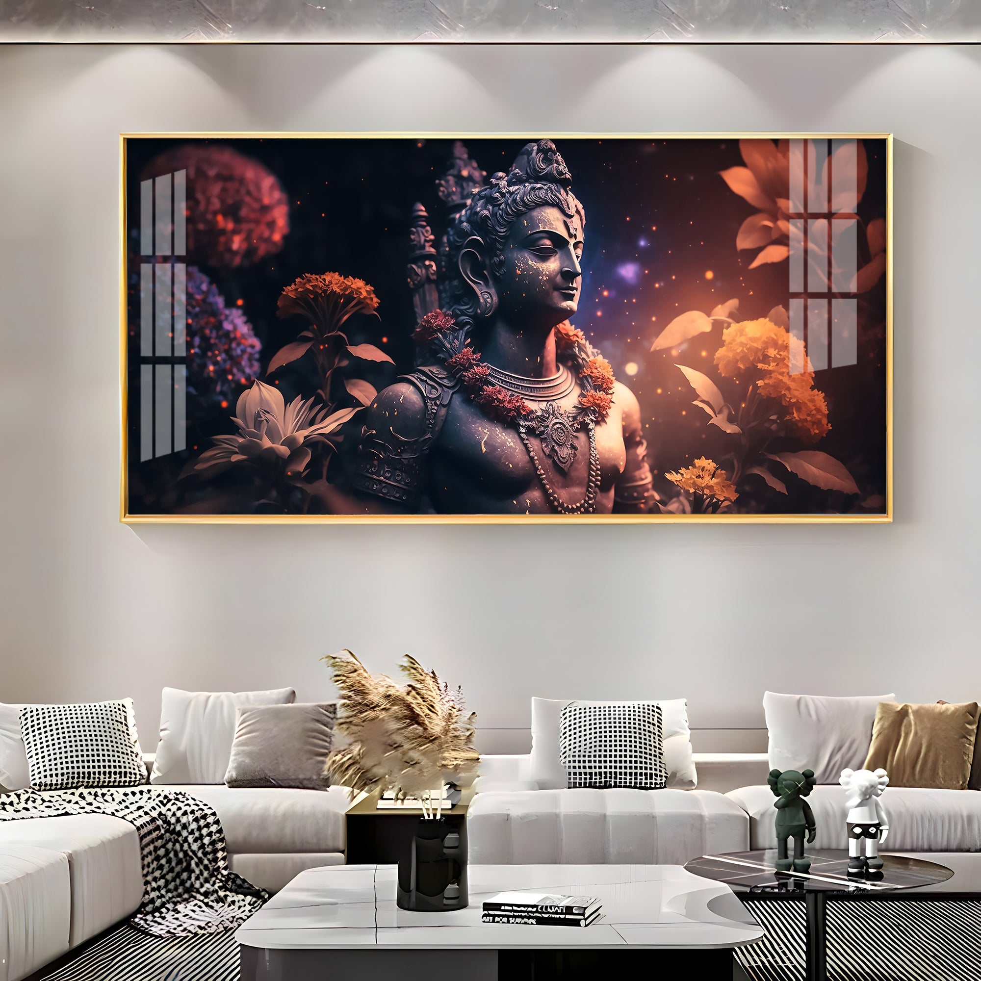Lord Shiva With Rosary Premium Acrylic Horizontal Wall Art