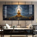 Radiant Buddha Mural Premium Acrylic Horizontal Wall Art