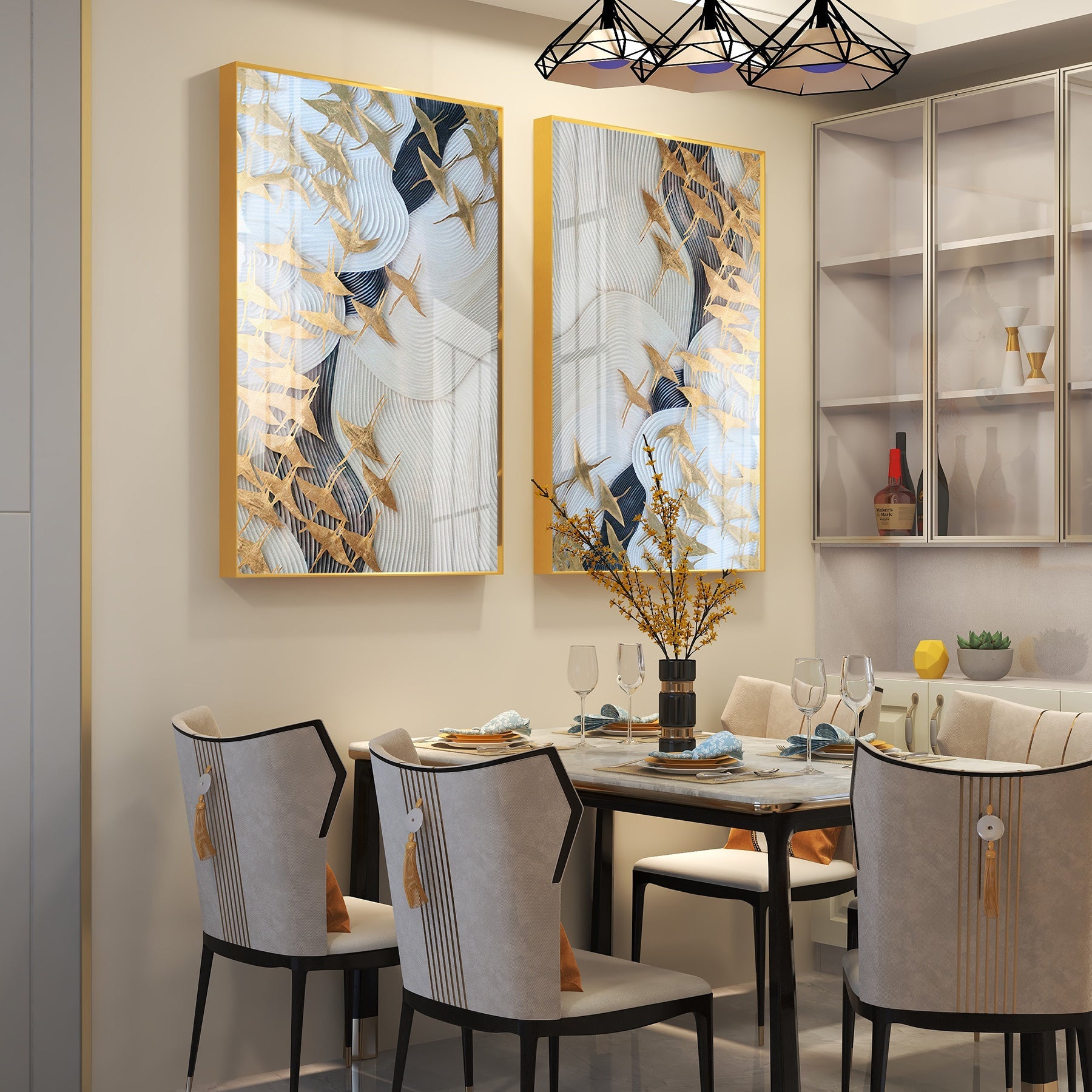 Luxe Canvas Premium Acrylic Vertical Wall Art (Set Of 2)