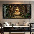 Buddha's Cosmic Refuge Premium Acrylic Horizontal Wall Art