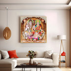 Shiv Parivar Premium Acrylic Square Wall Art