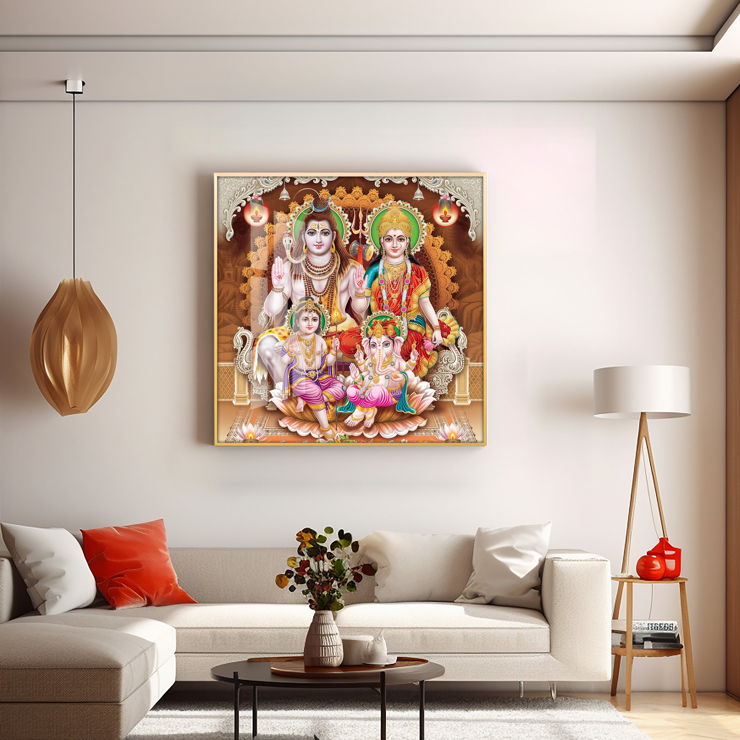 Shiv Parivar Premium Acrylic Square Wall Art