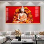 Floral Buddha Premium Acrylic Horizontal Wall Art