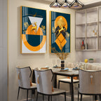 Geometric Splendor Premium Acrylic Vertical Wall Art (Set Of 2)