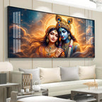 Divine Radha With Krishna Premium Acrylic Horizontal Wall Art