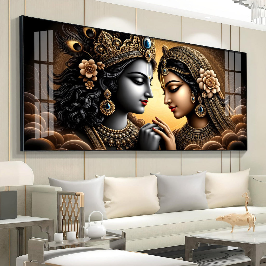 Krishna And The Divine Feminine Premium Acrylic Horizontal Wall Art
