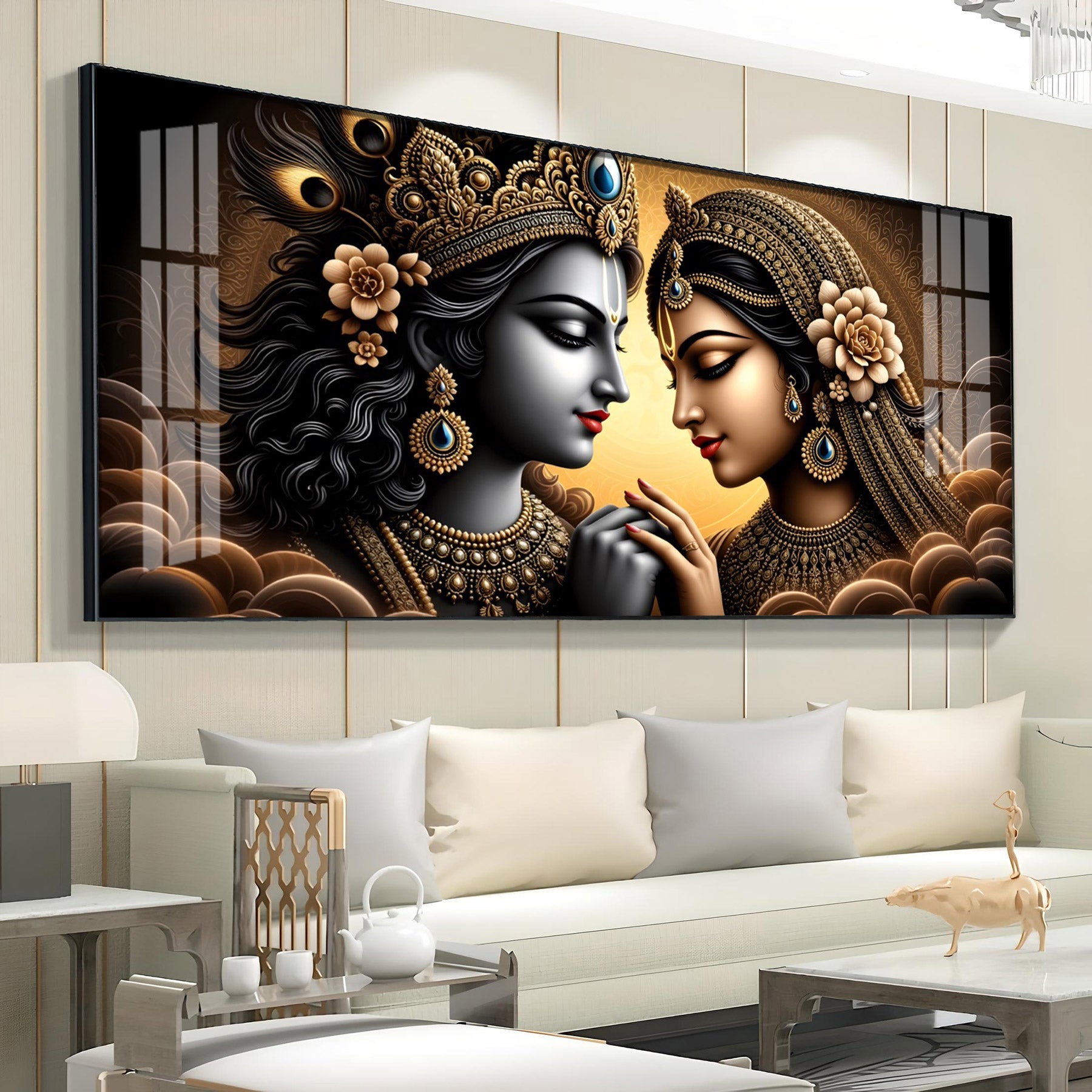Krishna And The Divine Feminine Premium Acrylic Horizontal Wall Art