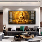 Golden Buddha Bliss Premium Acrylic Horizontal Wall Art