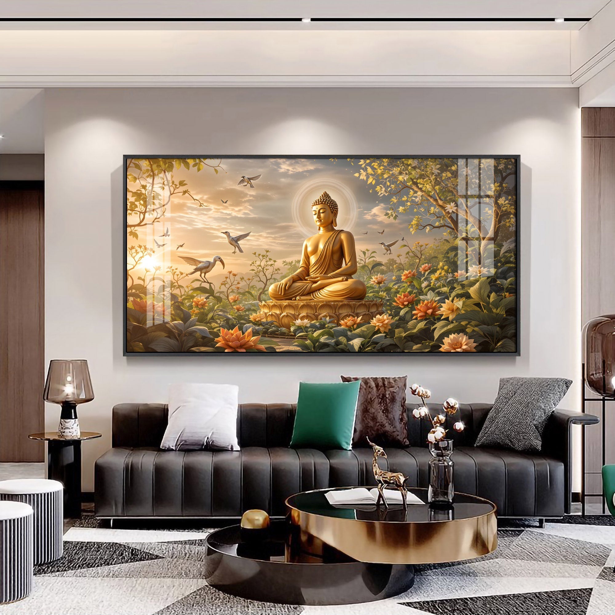 Buddha In Nature Stillness Premium Acrylic Horizontal Wall Art