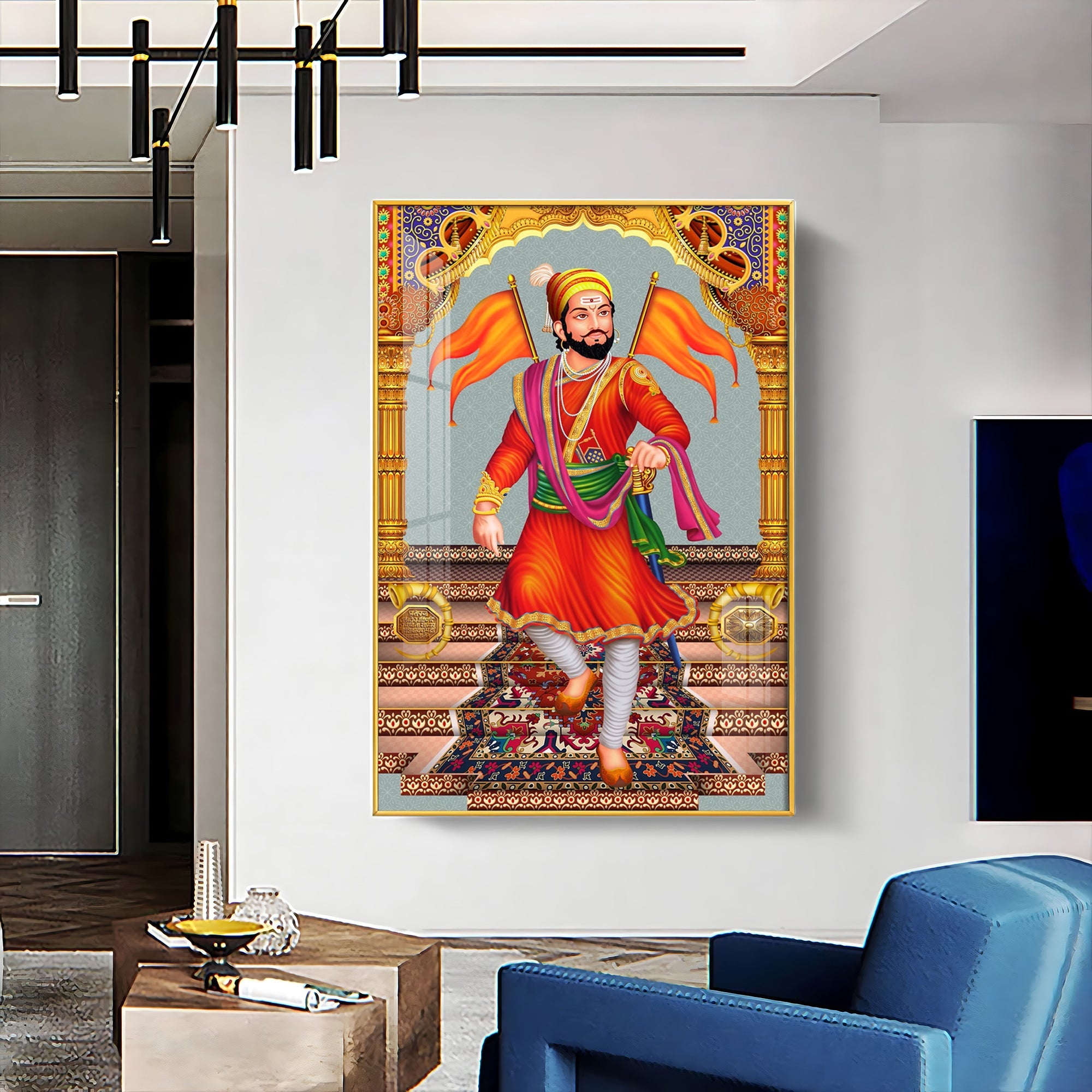 Divine Chhatrapati Shivaji Maharaj Premium Acrylic Vertical Wall Art
