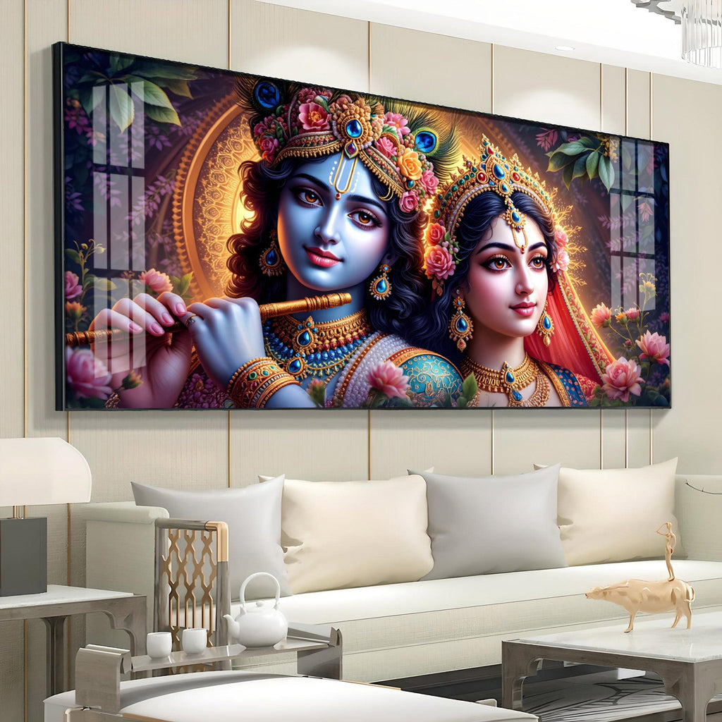Krishna’s Flute, Radha’s Grace Premium Acrylic Horizontal Wall Art