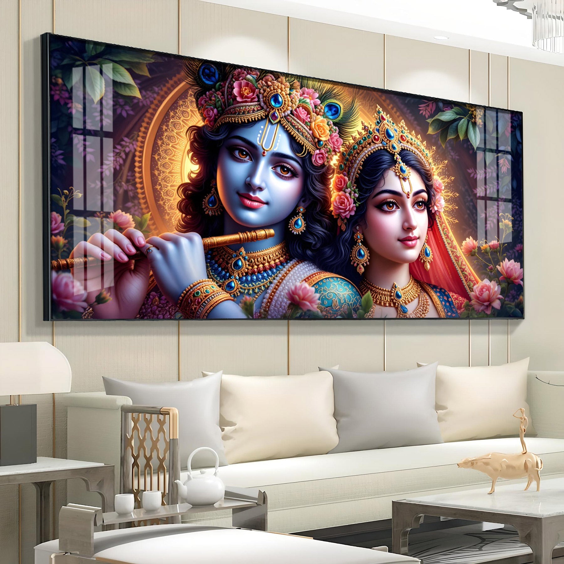 Krishna’s Flute, Radha’s Grace Premium Acrylic Horizontal Wall Art