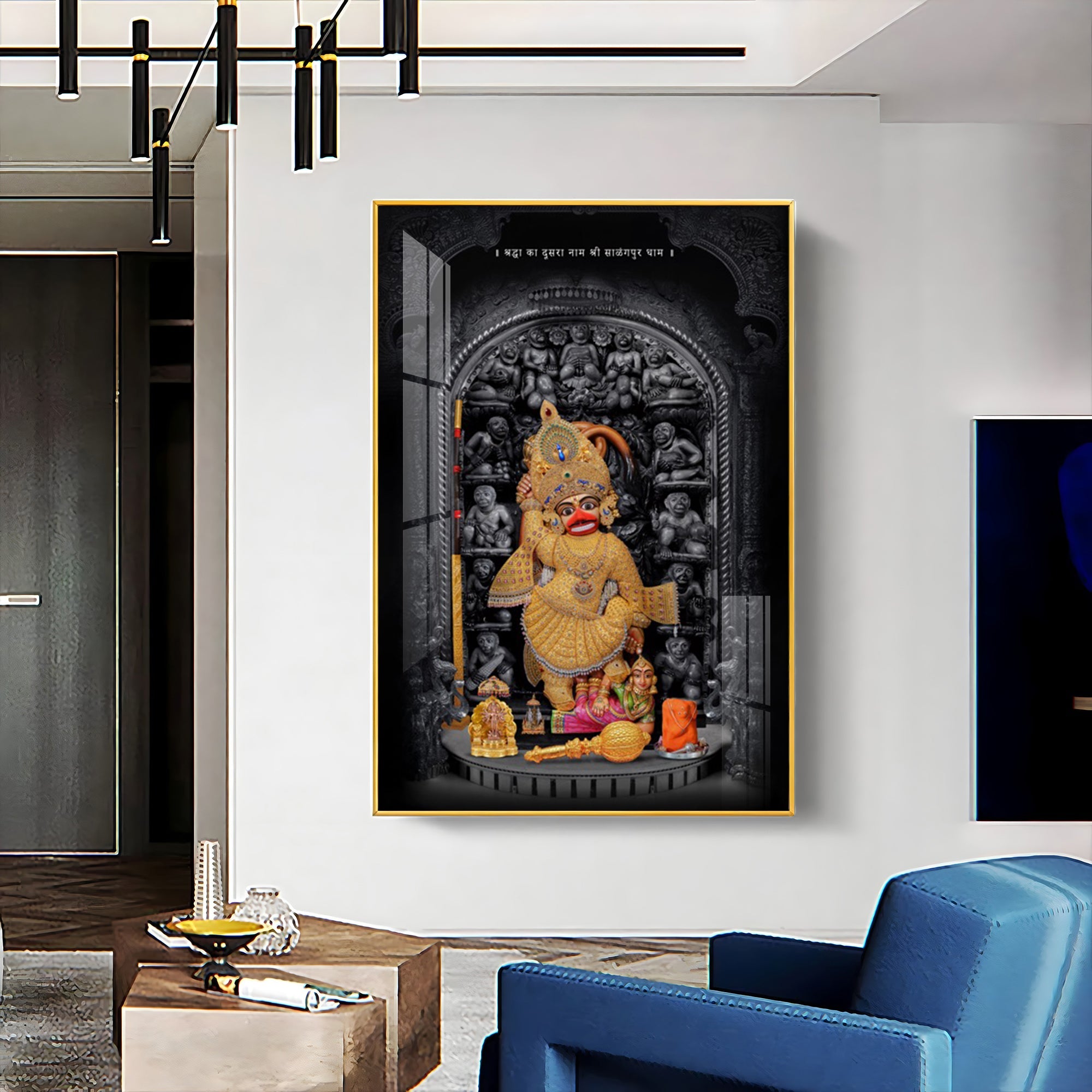 Dev Hanumanji Premium Acrylic Vertical Wall Art