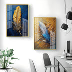 Feathered Elegance Premium Acrylic Vertical Wall Art (Set Of 2)