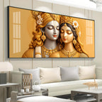 Devotional Krishna And Radha Premium Acrylic Horizontal Wall Art