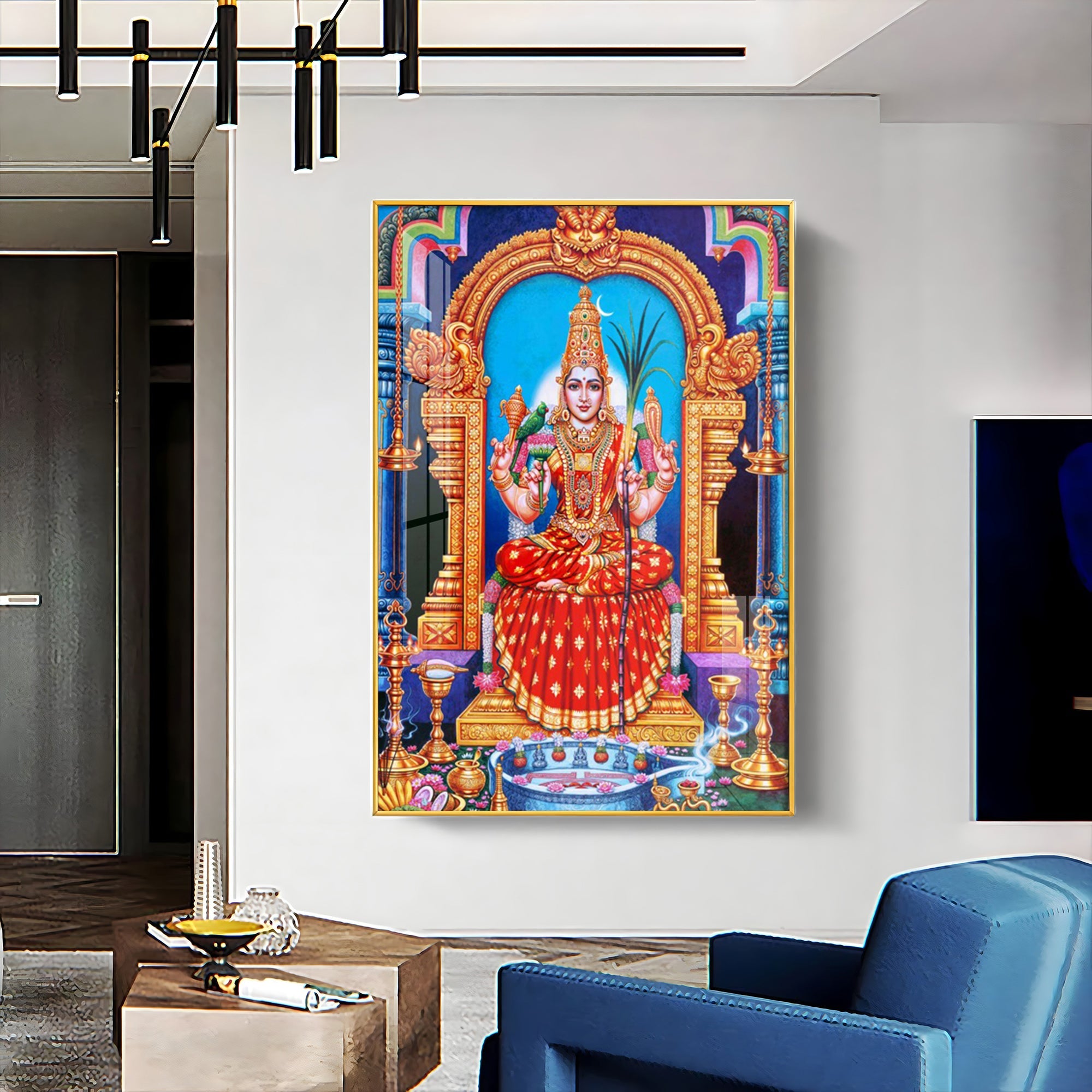 Goddess Kamakshi Amman Premium Acrylic Vertical Wall Art