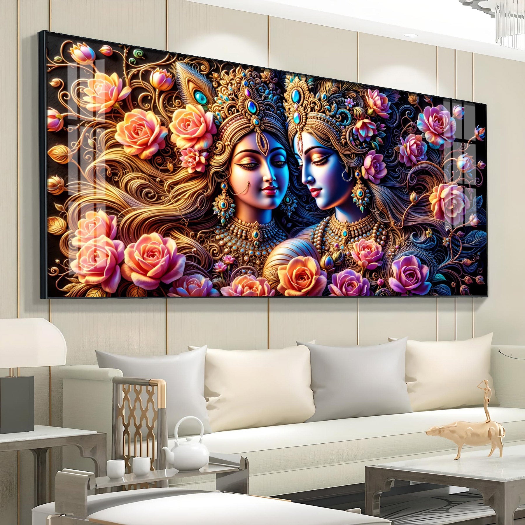 Floral Path of Love Premium Acrylic Horizontal Wall Art