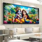 Natkhat Gopala & Radha Premium Acrylic Horizontal Wall Art
